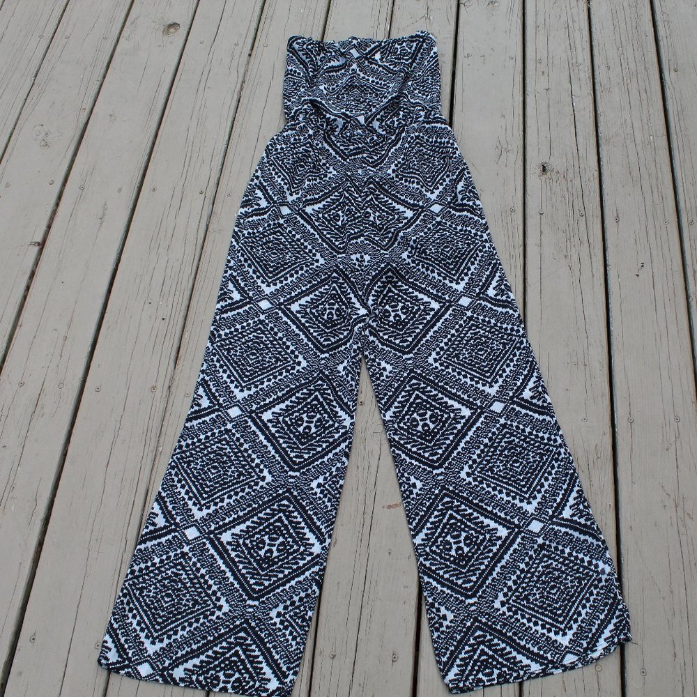 SIEVERCUTE Strapless Jumpsuit Black/White S